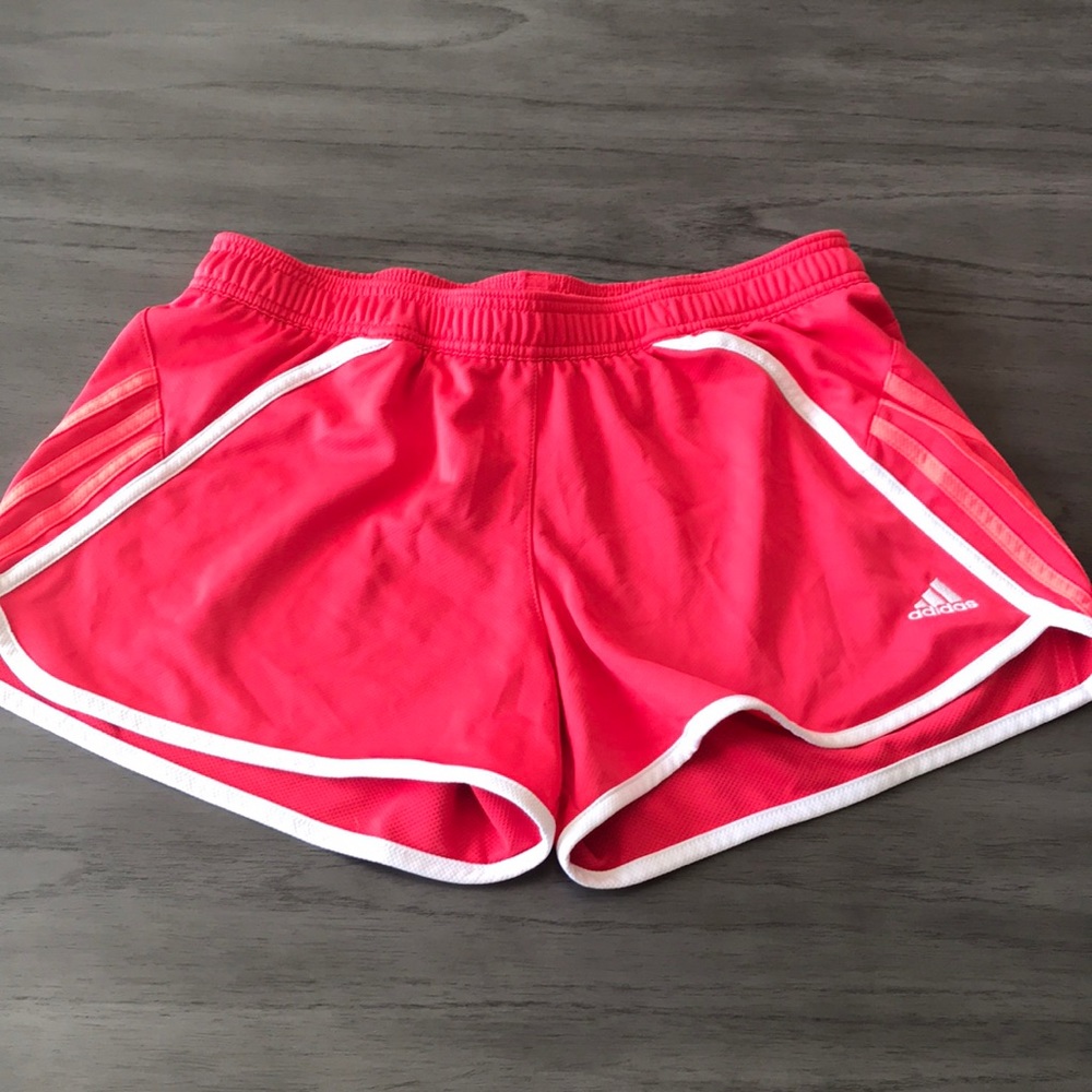 Medium Coral Adidas Workout Shorts
